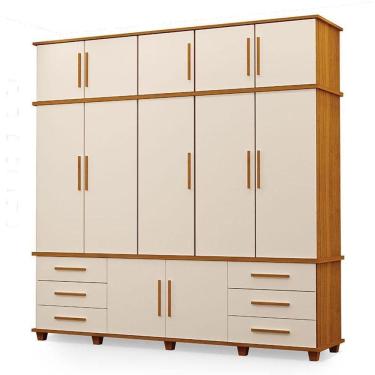 Imagem de Guarda Roupa Casal Londres 5 Portas Freijó Off White - Luapa Móveis