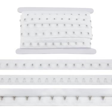 Imagem de letsinstyle 5 jardas 0,78 polegadas gancho único e acabamento de fita de olho, metal prata em fita de algodão branco, acessório de costura para quilting espartilho sutiã renascentista dança trajes de