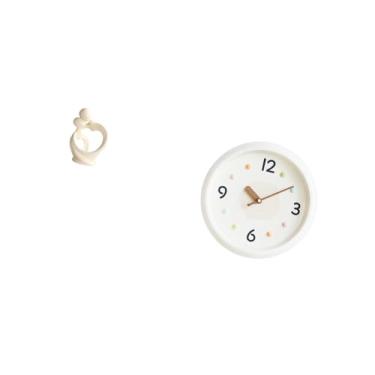 Imagem de Fenteer Escultura Artística de Casal em Resina com Relógio de Parede Redondo Moderno E Números Silenciosos, Ornamento Decorativo para Escritório em Casa, Mesa