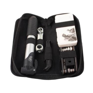 Imagem de Kit Bike Bicicleta Bolsa Reparo Chaves Bomba Ar Remendo Pneu - Relet