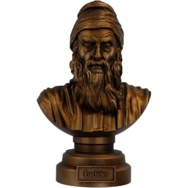 Imagem de Estátua Busto Euclides de Alexandria - Matemático Grego (Cor Cobre Antigo)