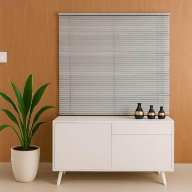 Imagem de Persiana Pronta - Persiana PVC Trilho Metálico 140larg x 140alt Cinza