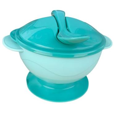 Imagem de Kit Introdução Alimentar Pote com Tampa e Colher Ventosa para mais Segunraça e Facilidade (verde)