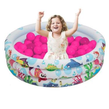 Imagem de Piscina Infantil Inflável 100 Litros Colorido + 100 Bolinhas - BS7COMP