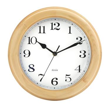 Imagem de Relógio de parede analógico de madeira, relógios de parede redondos de 28 cm, operado por bateria, silencioso, sem tique-taque, algarismos romanos, design tradicional para cozinha, sala de estar, sala