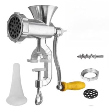 Imagem de Maquina Moedor De Carne nº5 Linguiça Triturador Manual Embutido Caseiro Moer Funil Completo manivela Pequeno