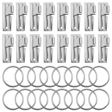 Imagem de 16 abridores de latas P51, abridor de lata militar de aço inoxidável com 16 chaveiros manuais, pequeno para acampamento, portátil, abridor de lata de sobrevivência, chaveiros, latas práticas de
