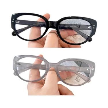 Imagem de Óculos De Grau Transparentes Ultraleves Com Armação Quadrada Anti-luz 