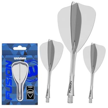 Imagem de Winmau Sistema integrado de voo e eixo Darts Fusion - Formato e design de seta - Cor clara, comprimento intermediário