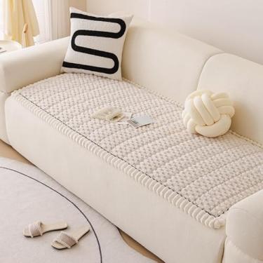 Imagem de Wuly4ever Capa de sofá que aceita animais de estimação, lavável, antiderrapante, branca, 70 x 150 cm