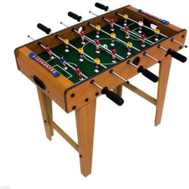 Imagem de Mesa Pebolim Totó Futebol Infantil Grande 37 x 69cm com Pés Alto 18 Jo