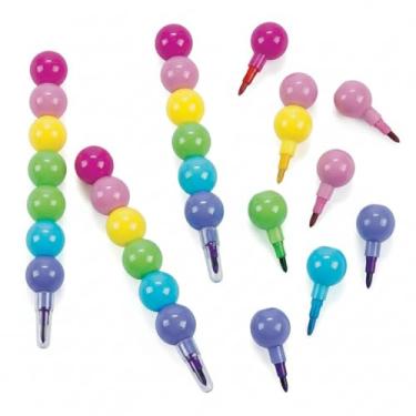 Imagem de Fun Express Giz de cera redondos empilháveis – 12 peças – Atividades educativas e de aprendizagem para crianças