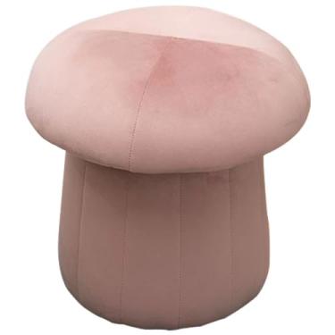Imagem de Banqueta para pés para sala de estar pufes bonitos em forma de cogumelo, apoio para os pés leve e portátil, banquinho macio para a pele, design sem instalação (cor: rosa, tamanho: 45 * 43 cm)