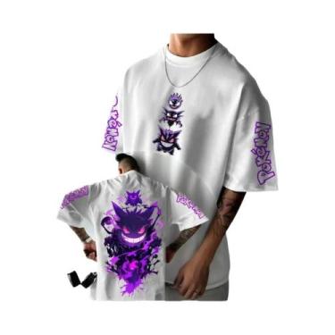 Imagem de Camiseta Unissex Oversize De Algodão Gengar Pokémon, Tendência De Moda