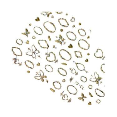 Imagem de Adesivo De Unha Floral Preto E Branco Semi-Transparente Com Flores Em 