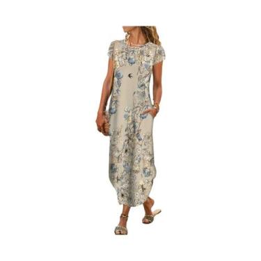 Imagem de Moda elegante vestido feminino solto vestido casual feminino vestido i
