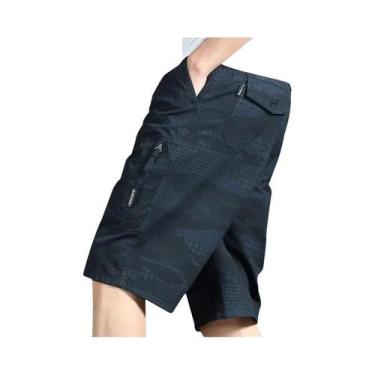 Imagem de Bermuda Casual Masculina De Algodão Até O Joelho Com Bolso Com Zíper, 