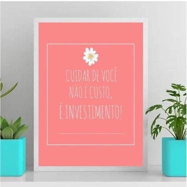 Imagem de Quadro Cuidar De Você É Investimento 24X18Cm Branca