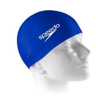 Imagem de Touca Natação Speedo Silicone Azul Conforto Flexivel, Azul, Único, Úni