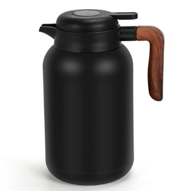 Imagem de Garrafa térmica de café, jarra térmica térmica de 1,984 g, jarra de café de aço inoxidável para manter quente/fria, bebida, água, chá, café