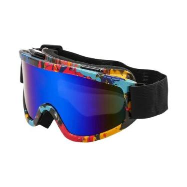 Imagem de Óculos De Esqui Com Lentes Coloridas E Armação Grande, Esponja Anticol