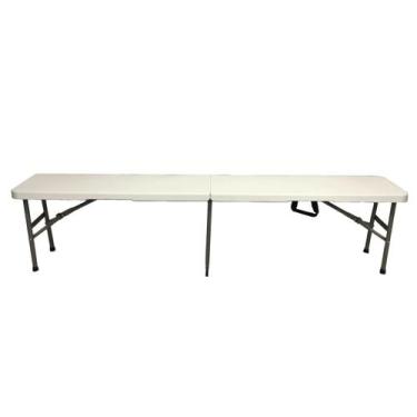 Imagem de Banco Maleta Dobrável 4 lugares 180x28x43cm Cor Branca - VGHome
