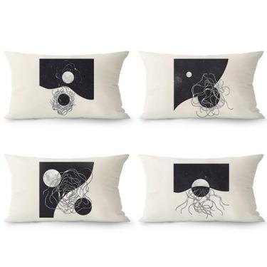 Imagem de Conjunto de fronhas Abstract Moon and Jellyfish Plush 40x60cm - yiweis