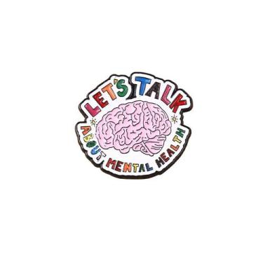 Imagem de Brooch Pin Creative Mental Health Awareness Pink Brain - yiweisai