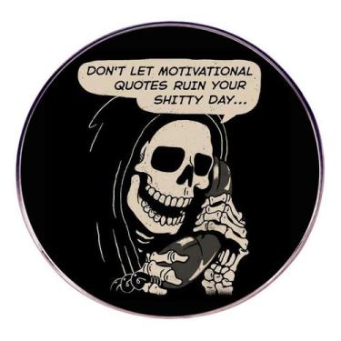 Imagem de Brooch Pins Funny Skeleton Round Badge, citação humorística - Yiweisai