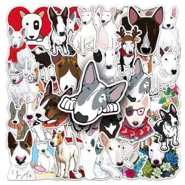 Imagem de Pacote de adesivos, decalques de vinil para cães Bull Terrier, 50 unid