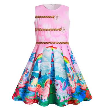 Imagem de Vestido de fantasia Lemonbaby Unicorn para meninas de 4 anos