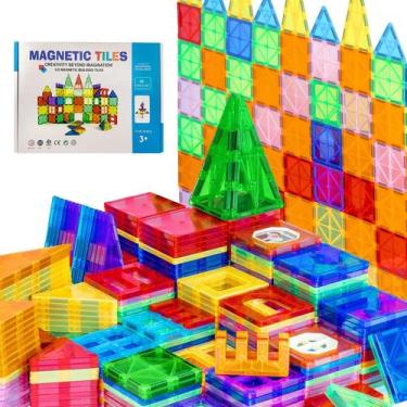 Imagem de Blocos de construção de ladrilhos magnéticos GENNIZZ 60 unidades com c