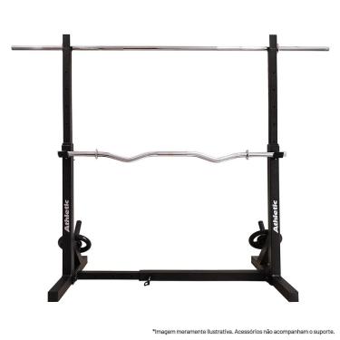 Imagem de Suporte Cavalete Ajustável Athletic 120kg para Agachamento Supino Semi-Profissional Casa Condomínio