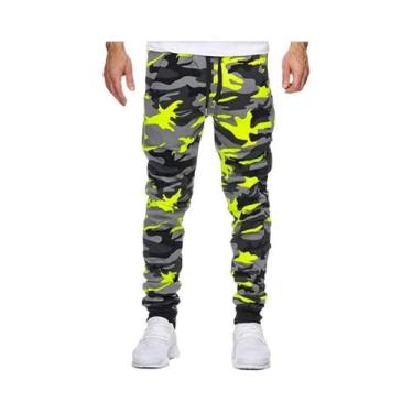 Imagem de Calças De Esporte Camufladas Para Homens Em Tamanho Grande, Casual, Co