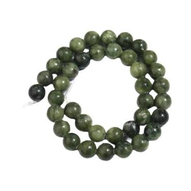 Imagem de Contas De Pedra De Jade Verde Natural Do Sul, Redondas E Soltas, Para 