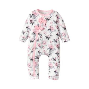 Imagem de Macacão Para Bebês Recém-nascidos, Manga Longa, Body Com Flores, Roupa