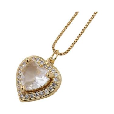 Imagem de Colar Ajustável Com Pingente Em Forma De Coração De Zircônia Com Reves