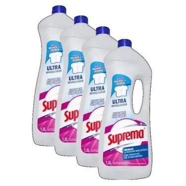 Imagem de 4 Alvejante Sem Cloro Ultra Branqueador Suprema 1,5 Litros