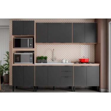 Imagem de Cozinha Compacta Firenze 5 Peças (2 Aéreos + 2 Balcões + 1 Paneleiro) 