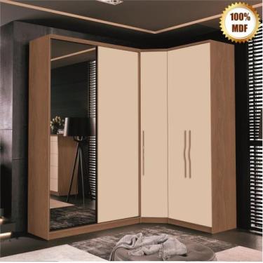 Imagem de Guarda Roupa Modulado de Canto 5 Portas com Espelho 3 Peças Decor - Mó