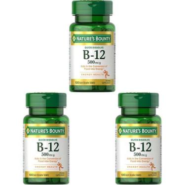 Imagem de Vitamina B12 Nature's Bounty 500mcg Comprimidos de Dissolução Rápida 3
