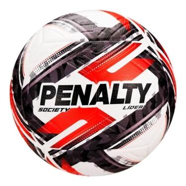 Imagem de Bola Society Penalty Líder XXVI - Branco e Vermelho Único-Unissex
