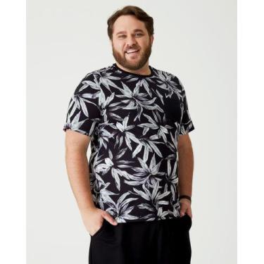 Imagem de Camiseta Manga Curta Masculina Plus Size Malwee Ref. 85748, G1, Preto
