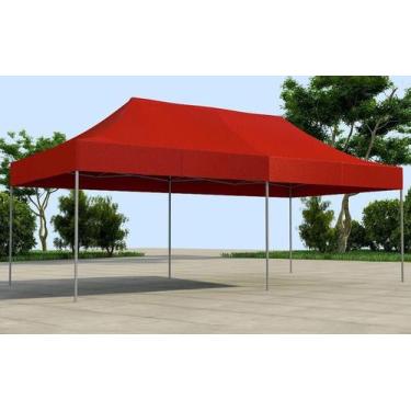 Imagem de Tenda Sanfonada T&T medida 6x3 Cobertura em Lona Sintética Vermelha