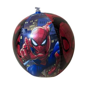 Imagem de Bola Inflável Homem Aranha Etitoys 40cm Vinil Praia Piscina Infantil Resistente Brinquedo Água Diversão Verão