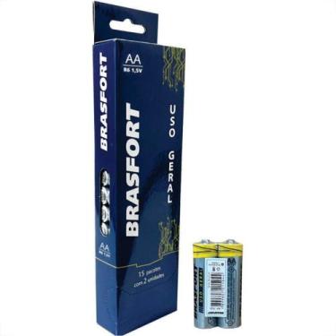 Imagem de Pilha Brasfort Pequena ''Aa'' Shrink Cartela Com 1 Peca 7420 - Kit C/3