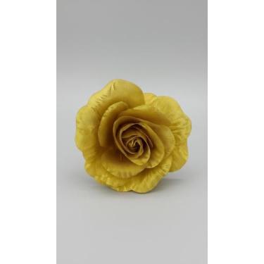Imagem de Presilha Flor Cabelo Dourado 10cm Tecido Plastificado - Congratulation