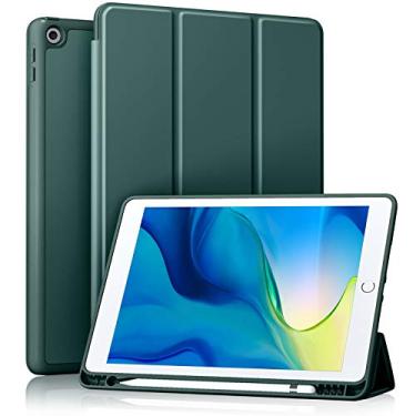 Imagem de Capa Akkerds compatível com iPad 10,2 polegadas 2021/2020/2019, para iPad 9ª/8ª/7ª geração, capa com suporte para lápis, capa protetora com parte traseira de TPU macio, repouso/despertar automático