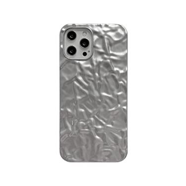 Imagem de Capa de telefone de folha de prata fosca de luxo 3D para iPhone 13 12 Mini 11 Pro XS Max XR X 7 8 Plus SE 2020 Glitter Soft Back Cover, Matte Silver, for i7plus i8plus