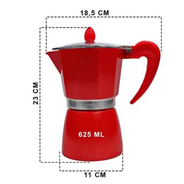 Imagem de Cafeteira Expresso tipo Italiana 9 Xícaras Vermelha